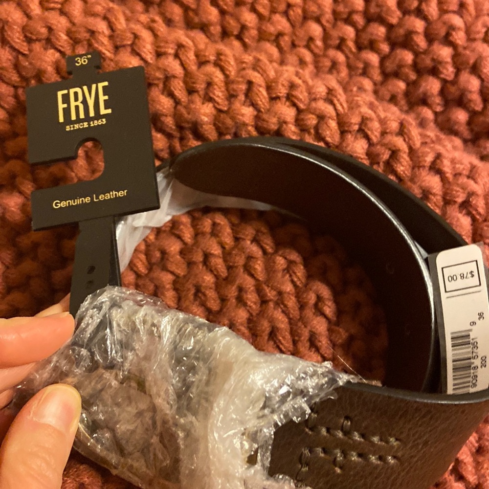 Frye mens leather belt 36